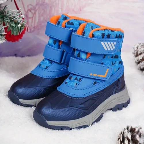 Bottes de neige enfant imperméables doublées fourrure – hiver antidérapantes