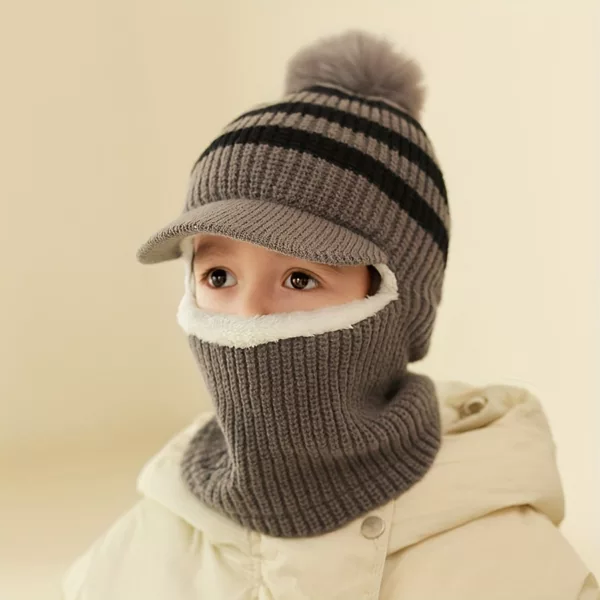 Tour de cou enfant hiver avec capuche chaude – doublé polaire et protège-oreilles