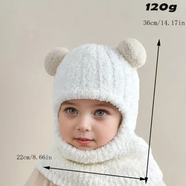Bonnet à capuche enfant avec oreilles de loup – chaud et doux pour l’hiver