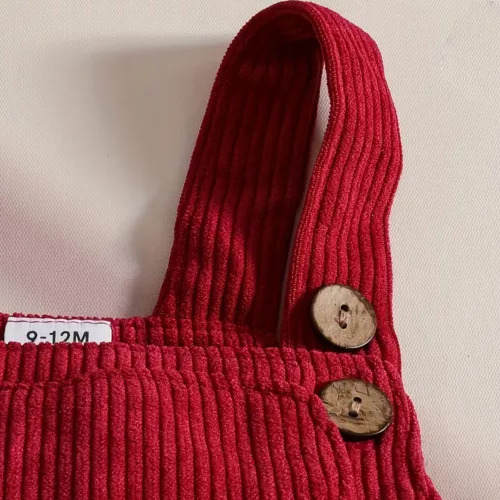 Tenue naissance bébé fille – haut à manches longues en velours côtelé avec cœur imprimé