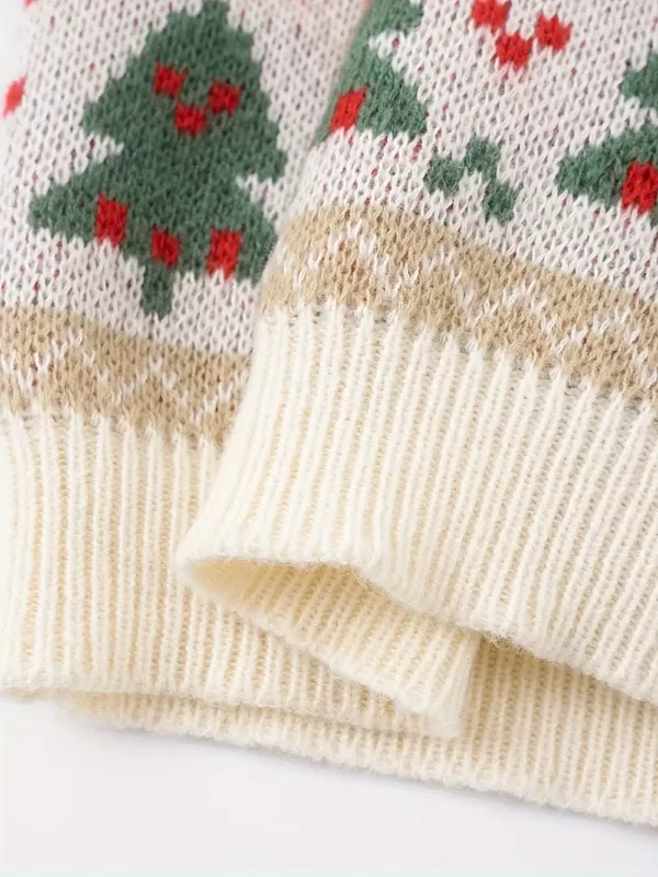 Pull de Noël enfant en tricot doux motif renne – chaud et confortable