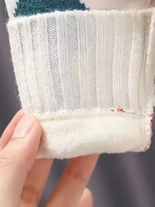 Pull de Noël enfant doublé polaire – chaud et doux avec motif renne festif