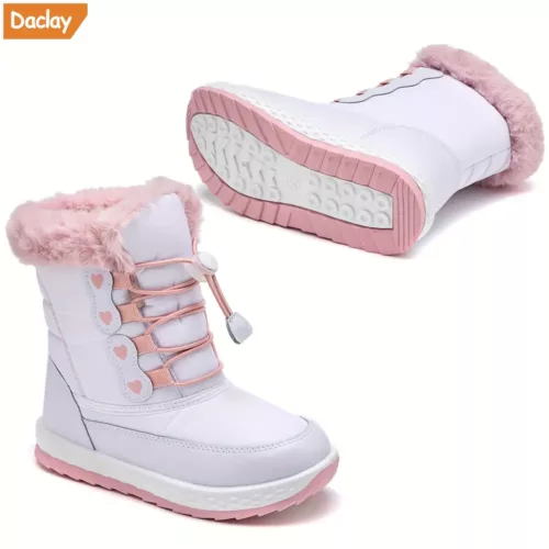 Bottes de neige montantes enfant imperméables – intérieur chaud et antidérapantes
