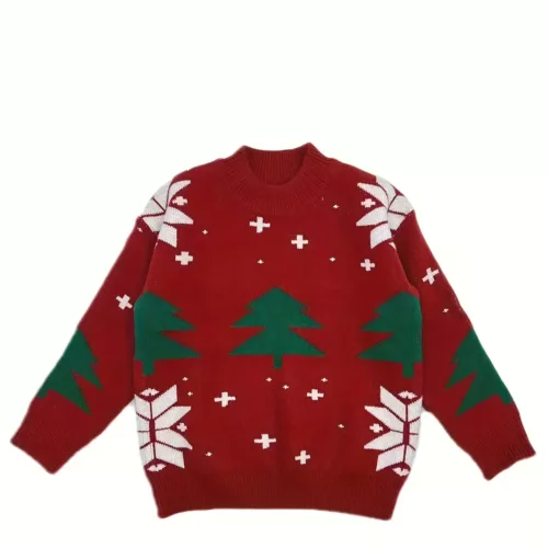 Pull de Noël enfant fille – motif renne en maille chaude style décontracté