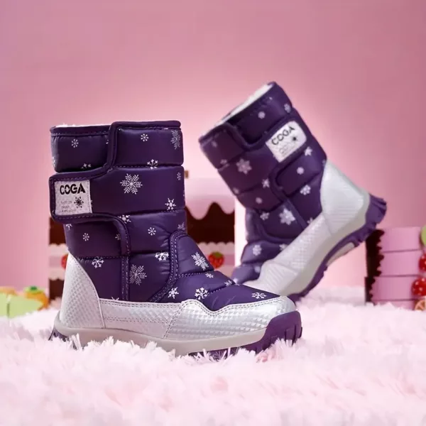 Bottes de neige enfant fourrées imperméables – look décontracté chaud garçon fille