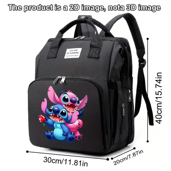Sac à langer pliable avec berceau intégré et poches isolées – motif Stitch Disney