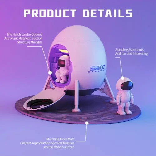 Projecteur galaxie astronaute avec base cratère – veilleuse décorative chambre