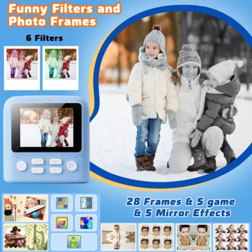 Appareil photo instantané pour enfants avec vidéo 1080P – cadeau ludique éducatif