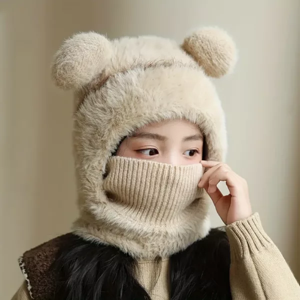 Bonnet enfant tricoté avec cache-cou intégré – chaud et idéal en hiver