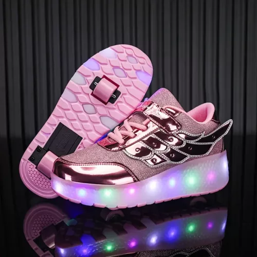 Chaussures à roulettes lumineuses pour enfants – design scintillant et tendance