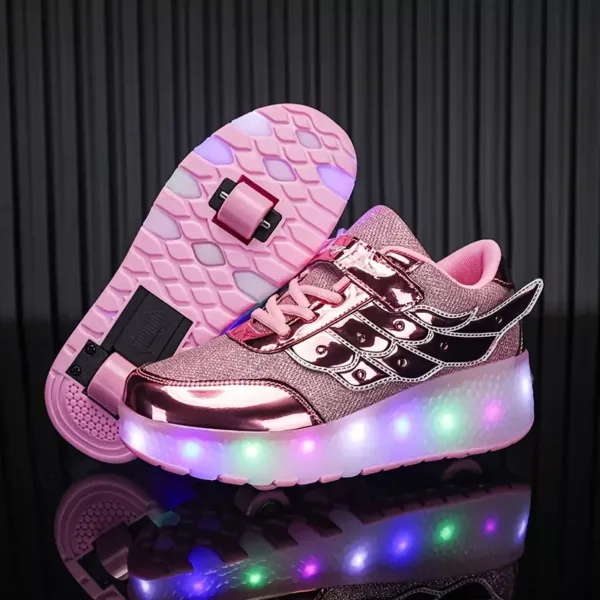 Chaussures à roulettes lumineuses pour enfants – design scintillant et tendance