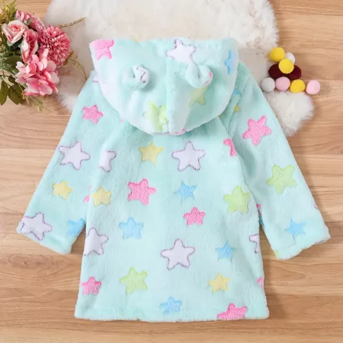 Peignoir enfant à capuche en flanelle ultra douce – motif fille amusant
