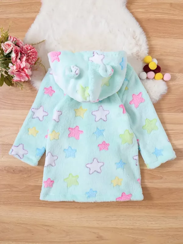 Peignoir enfant à capuche en flanelle ultra douce – motif fille amusant