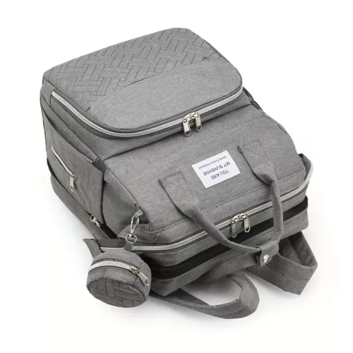 Sac à dos à langer pratique et élégant – compartiments multiples, fermeture zippée