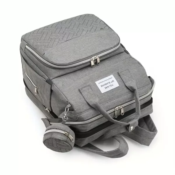 Sac à dos à langer pratique et élégant – compartiments multiples, fermeture zippée