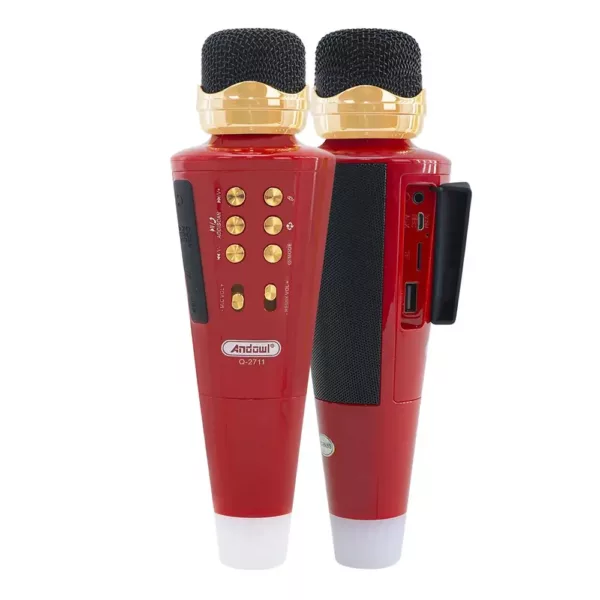 Microphone karaoké sans fil avec haut-parleur Bluetooth et port USB intégré