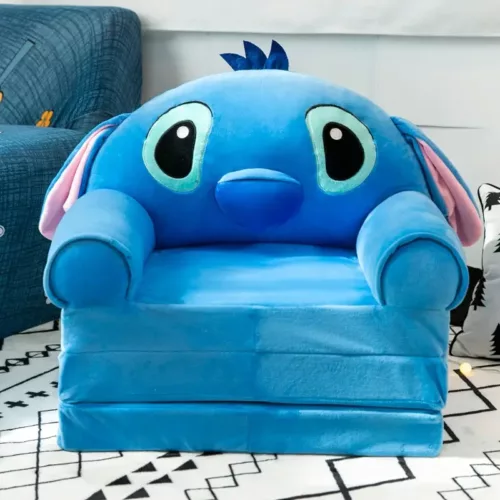 Coussin pliant en mousse à mémoire avec design Stitch bleu et vert vibrant