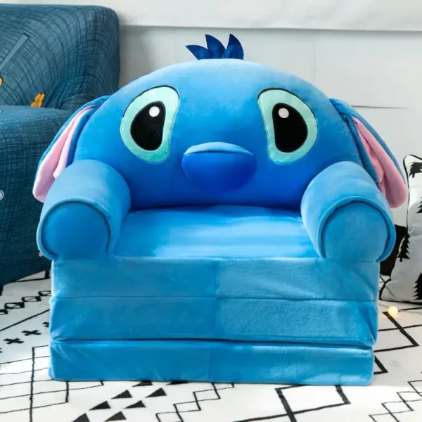 Coussin pliant en mousse à mémoire avec design Stitch bleu et vert vibrant