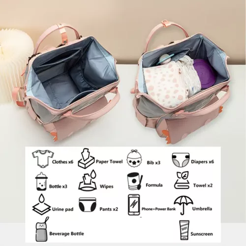 Sac à dos bébé fille isotherme – compartiment sec/humide et poches isolées