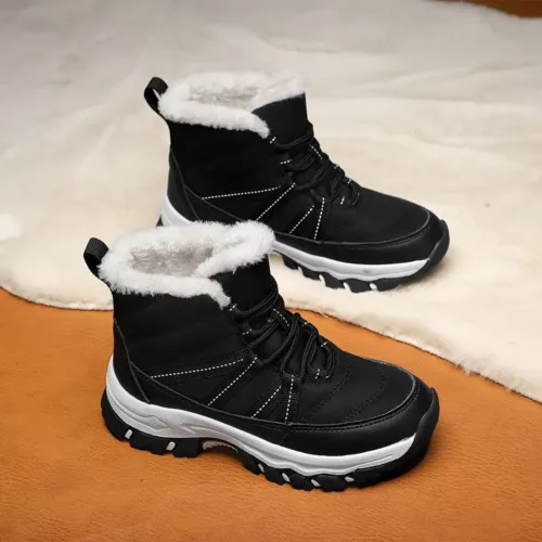 Bottes de neige enfant mi-hautes à lacets – doublure polaire chaude antidérapante