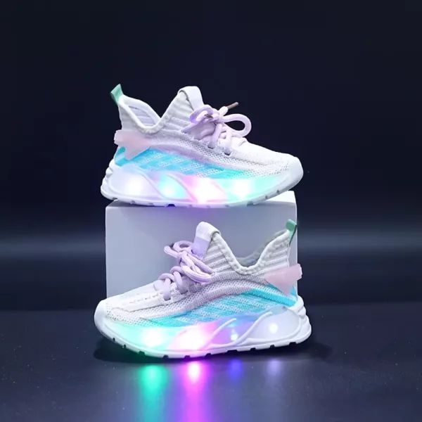 Baskets enfant en maille respirante avec semelles LED – confort et style