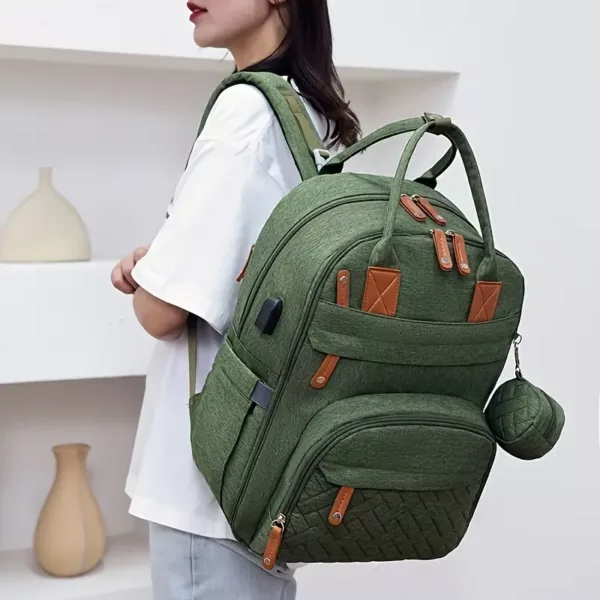 Sac à dos à couches multifonction avec poches isothermes et sangles poussette