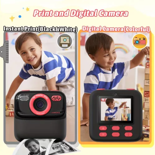 Appareil photo instantané enfant – caméra jouet avec impression thermique intégrée