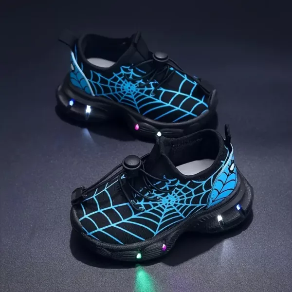 Baskets enfant LED à double scratch – confort respirant pour sport et loisirs