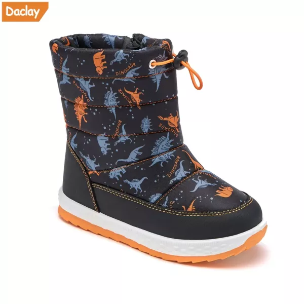Bottes de neige enfant avec motif dinosaure et étoiles – doublure chaude et montantes