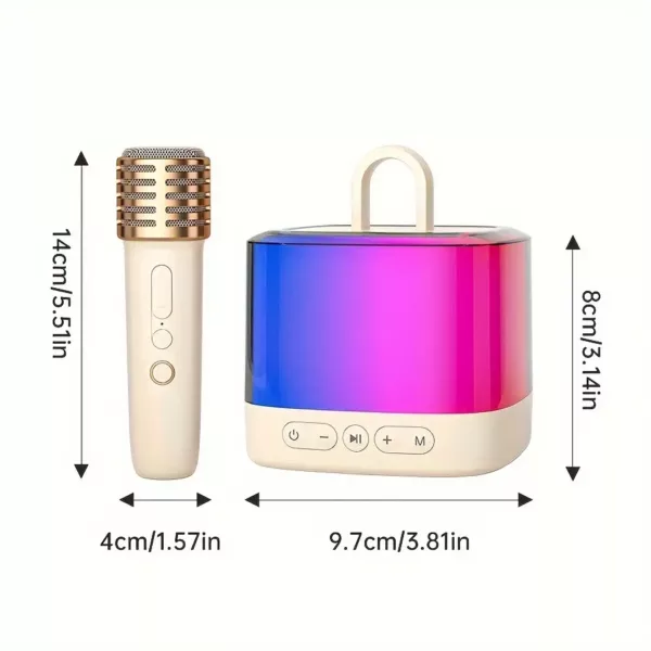 Machine de karaoké portable avec micro sans fil et haut-parleur lumineux fête