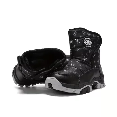 Bottes de neige garçon doublées polaire motif étoile – hiver chaud et antidérapant
