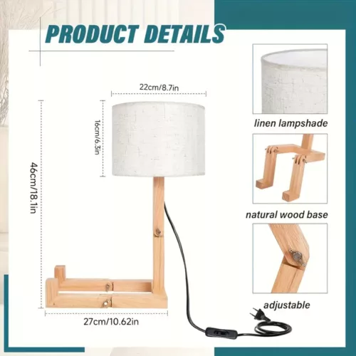 Support tablette en bois réglable avec bras flexible – usage lit ou canapé