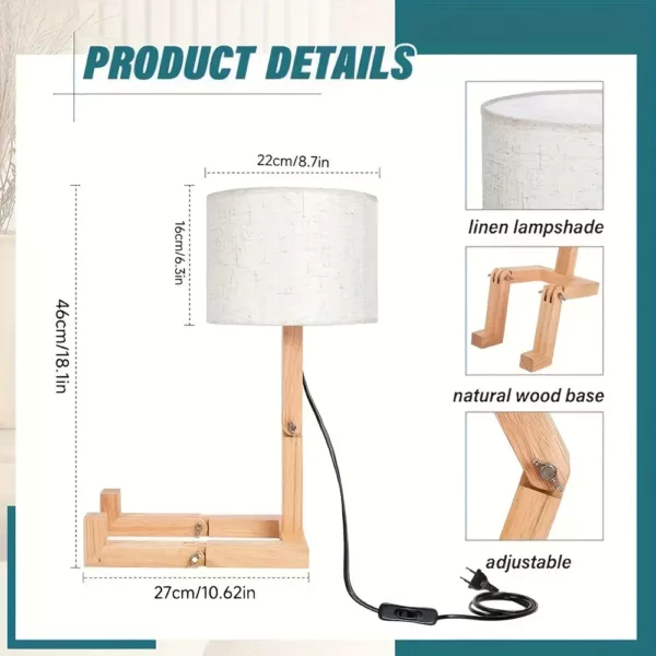 Support tablette en bois réglable avec bras flexible – usage lit ou canapé