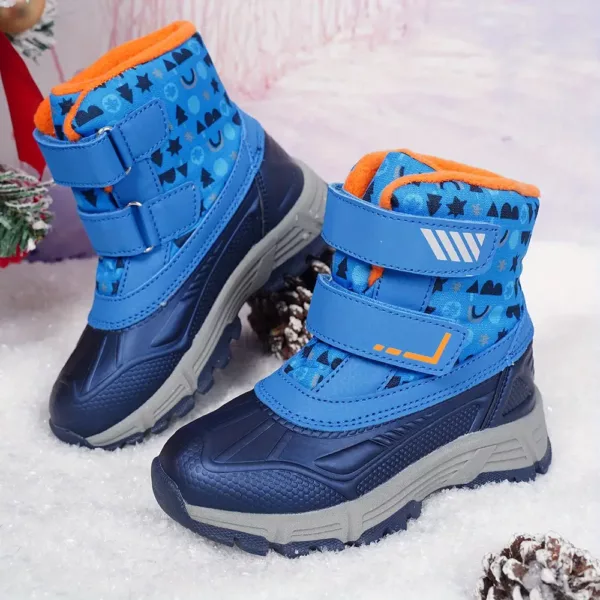 Bottes de neige enfant imperméables doublées fourrure – hiver antidérapantes
