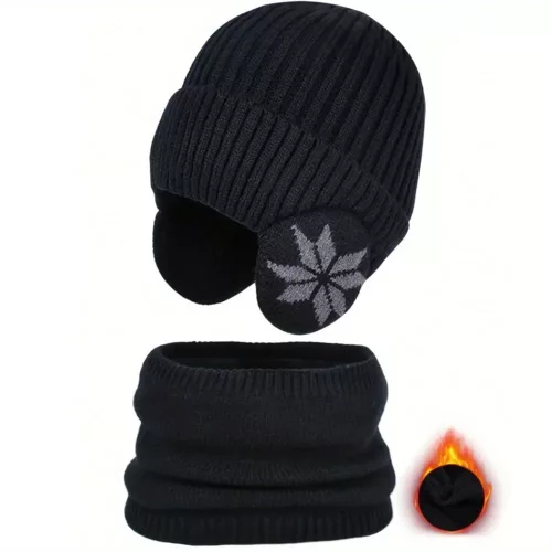 Ensemble bonnet et écharpe hiver enfant – lot de 2 pièces chaud pour l’extérieur