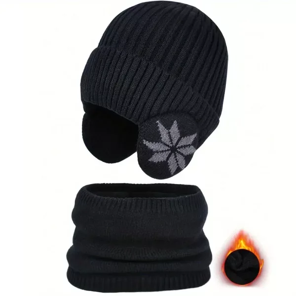 Ensemble bonnet et écharpe hiver enfant – lot de 2 pièces chaud pour l’extérieur