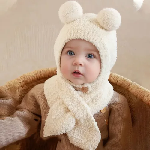 Ensemble bonnet et écharpe tricotés pour bébé – hiver doux 0 à 3 ans