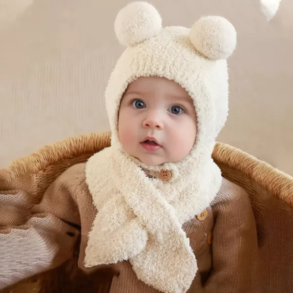 Ensemble bonnet et écharpe tricotés pour bébé – hiver doux 0 à 3 ans