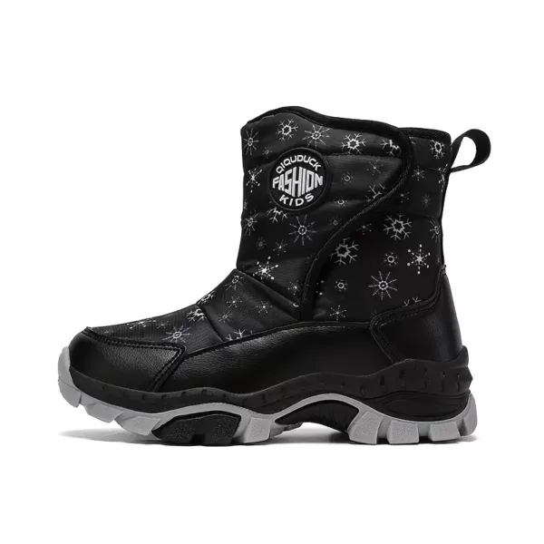 Bottes de neige garçon doublées polaire motif étoile – hiver chaud et antidérapant