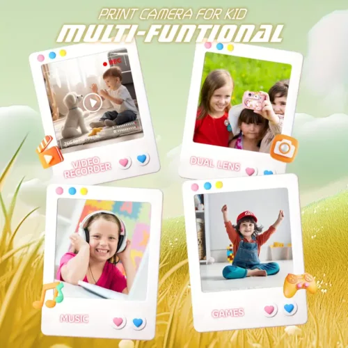 Appareil photo enfant instantané – caméra 48MP imprimante et vidéo intégrées