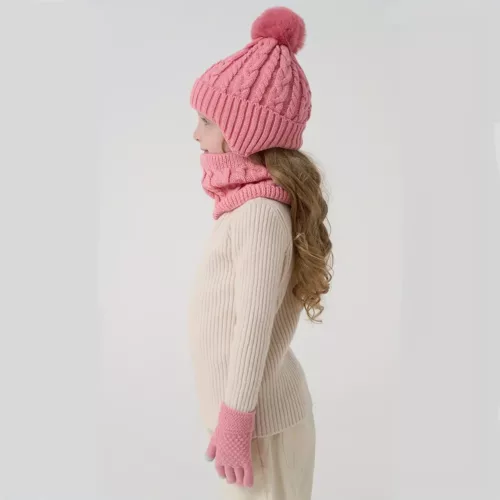 Ensemble hiver enfant 3 pièces – bonnet, tour de cou et gants doux et chauds