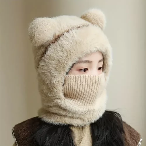 Bonnet enfant tricoté avec cache-cou intégré – chaud et idéal en hiver