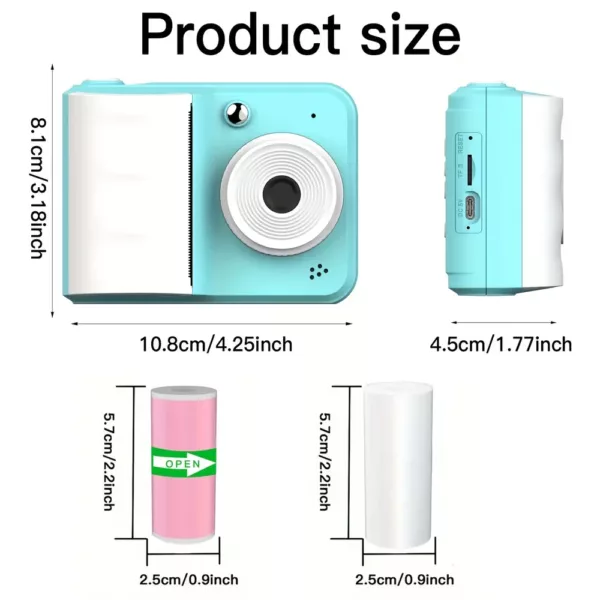 Appareil photo instantané enfant – impression thermique HD, numérique et ludique