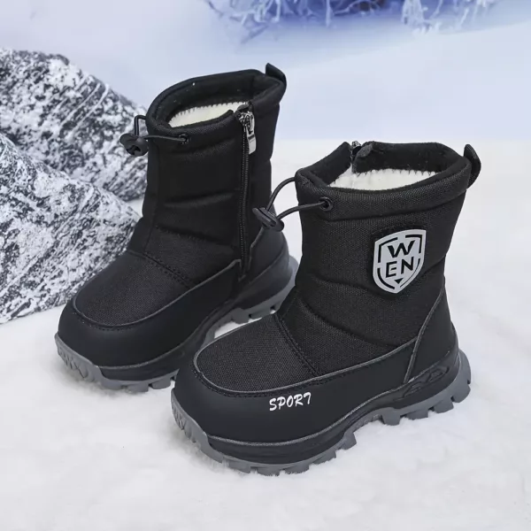 Bottes de neige enfant doublées polaire – tige nylon et semelle antidérapante