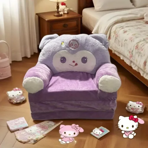 Matelas tatami pliable style japonais en plume avec motif Kuromi dessins animés
