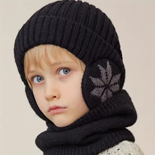 Ensemble bonnet et écharpe hiver enfant – lot de 2 pièces chaud pour l’extérieur