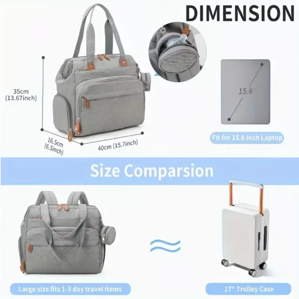 Ensemble sac à langer 2 pièces avec matelas à langer intégré – pratique et élégant
