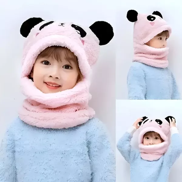 Bonnet d’hiver enfant avec tour de cou – motif animal doux et chaud