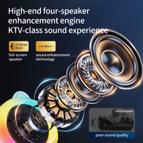 Mini karaoké portable avec haut-parleur et micro sans fil – LED et USB rechargeable