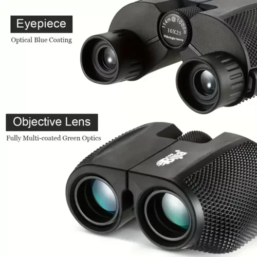 Jumelles compactes étanches 10x25 – haute précision pour chasse et nature